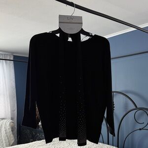 Milano Black Sweater with Gift Scarf